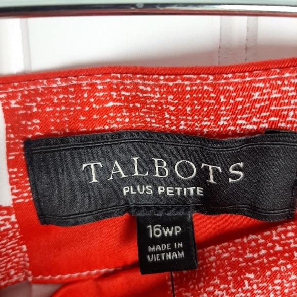Talbots Gingham Plaid Full Skirt Plus Petite Size16W Red White Hemmed Length 21" - Picture 3 of 9